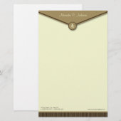 Elegant Envelope (mocha) Monogram Stationery Briefpapier (Vorne/Hinten)