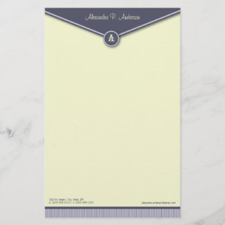 Elegant Envelope (periwinkle) Monogramm Stationery Briefpapier