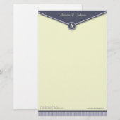 Elegant Envelope (periwinkle) Monogramm Stationery Briefpapier (Vorne/Hinten)
