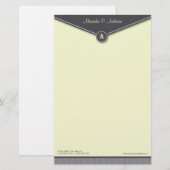 Elegant Envelope (Schiefer) Monogramm Stationery Briefpapier (Vorne/Hinten)
