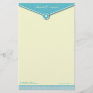 Elegant Envelope (tiffany) Monogramm Stationery Briefpapier