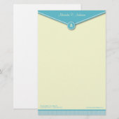 Elegant Envelope (tiffany) Monogramm Stationery Briefpapier (Vorne/Hinten)