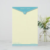 Elegant Envelope (tiffany) Monogramm Stationery Briefpapier (Stehend Vorderseite)