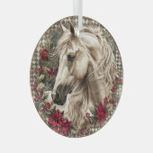 Elegant Equestrian Christmas  Ornament Aus Glas (Vorderseite Rechts)