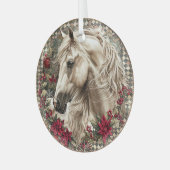 Elegant Equestrian Christmas  Ornament Aus Glas (Vorderseite links)