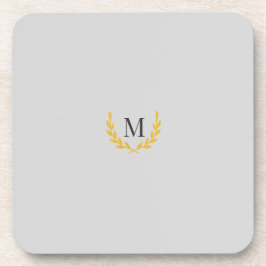 Elegant Equestrian Gold Wreath Monogram Wedding Getränkeuntersetzer