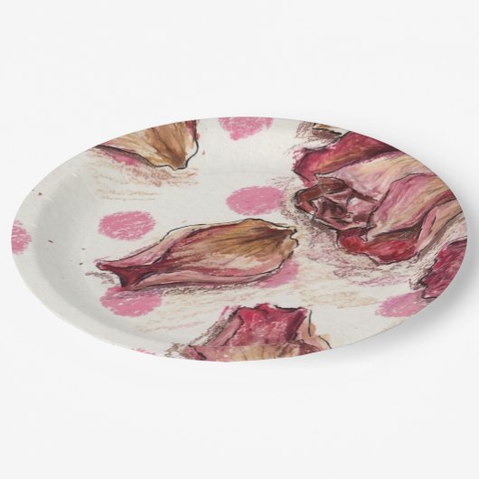 Elegant Equestrian Rose  Pappteller (Schrägansicht)