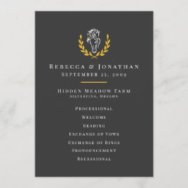 Elegant Equestrian Wedding Program 5x7 Programm