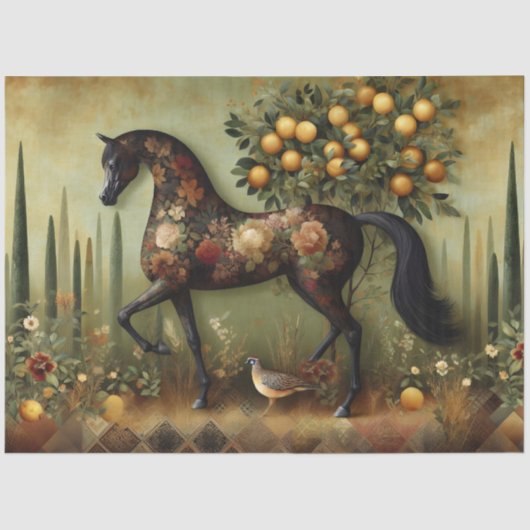 Elegant Equine, Horse, Decoupage Seidenpapier (Vorderseite)