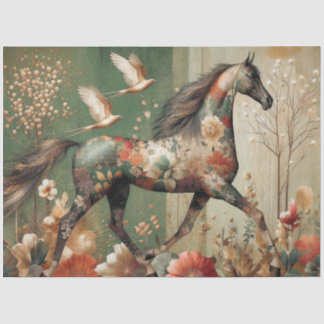 Elegant Equine, Horse, Decoupage, Tissue Paper Seidenpapier