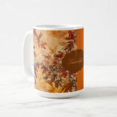 Elegant,Erntedankfest, Herbstlaub,Rustikal Kaffeetasse (Vorderseite Links)