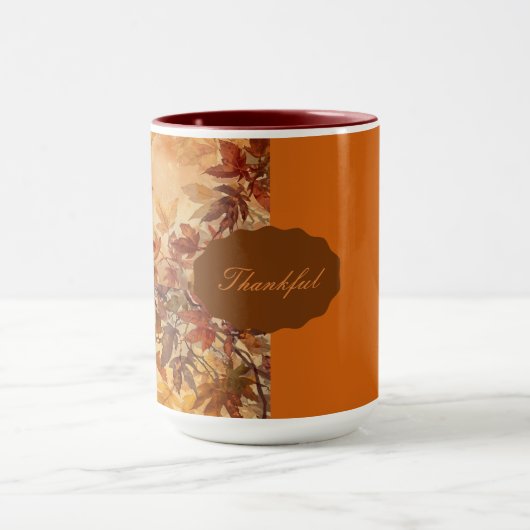 Elegant,Erntedankfest, Herbstlaub,Rustikal Tasse (Zentrum)