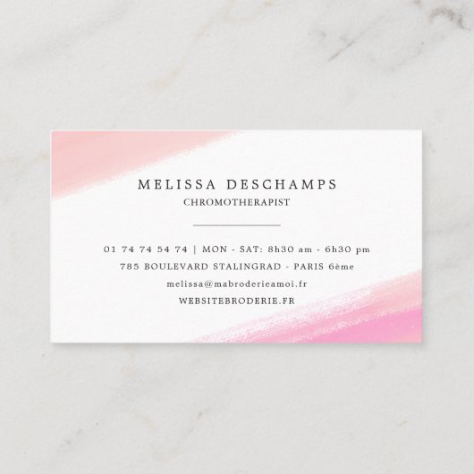 Elegant erröten rosa Bürsten-Schlagmänner Visitenkarte (Rückseite)