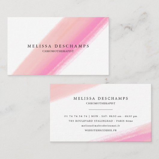 Elegant erröten rosa Bürsten-Schlagmänner Visitenkarte (Vorne/Hinten)