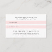 Elegant erröten rosa empfehlungskarte (Rückseite)