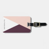 Elegant erröten Rosa u. geometrische Dreiecke Gepäckanhänger (Vorderseite horizontal)