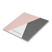 Elegant erröten Rosa u. graue geometrische Fliese (Seite)