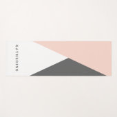 Elegant erröten Rosa u. graue geometrische Yogamatte (Vorderseite (Horizontal))