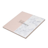 Elegant erröten rosa u. weißer Marmorfarbblock Fliese (Seite)