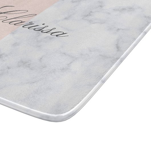 Elegant erröten rosa u. weißer Marmorfarbblock Schneidebrett (Ecke)