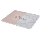 Elegant erröten rosa u. weißer Marmorfarbblock Schneidebrett (Ecke)