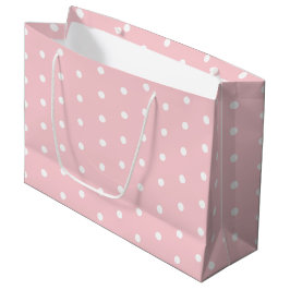 Elegant erröten rosa weiße Polka punktierte Große Geschenktüte