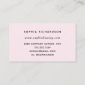 Elegant erröten schwarze botanische | irgendwie visitenkarte (Rückseite)