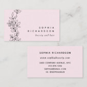 Elegant erröten schwarze botanische | irgendwie visitenkarte (Vorne/Hinten)