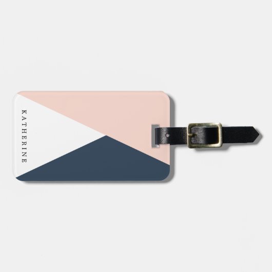 Elegant errötet geometrische Dreiecke des Rosas u. Gepäckanhänger (Vorderseite horizontal)