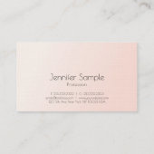 Elegant errötet rosa moderner Minimalistischer Visitenkarte (Rückseite)