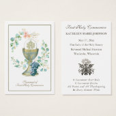 Elegant Erste Heilige Kommunion Erinnerung an Heil (Vorne & Hinten)