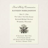 Elegant Erste Heilige Kommunion Erinnerung an Heil (Rückseite)