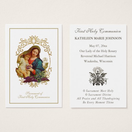Elegant Erste Heilige Kommunion Erinnerung an Heil (Vorne & Hinten)