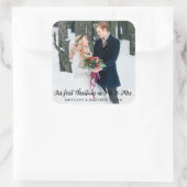 Elegant Erste Weihnachten als Mr. und Mrs. Large Quadratischer Aufkleber (Tasche)