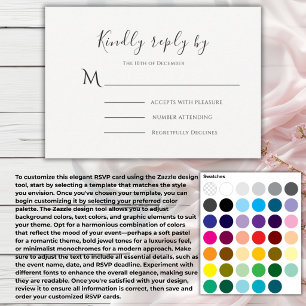 Elegant erstellen Sie Ihre eigene Farbhochzeit RSVP Karte