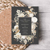 Elegant erthy floral Chic Wedding rettet das Datum Einladung