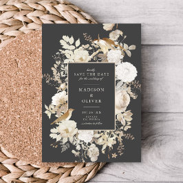Elegant erthy floral Chic Wedding rettet das Datum Einladung