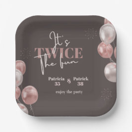 Elegant Es ist zweimal der Spaß gemeinsamen Geburt Pappteller