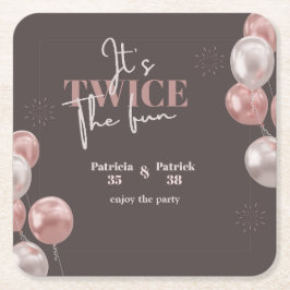 Elegant Es ist zweimal der Spaß gemeinsamen Geburt Rechteckiger Pappuntersetzer