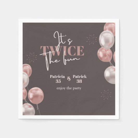 Elegant Es ist zweimal der Spaß gemeinsamen Geburt Serviette (Vorderseite)