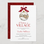 Elegant es nimmt ein Village Chritsmas Baby Dusche Einladung (Vorne/Hinten)