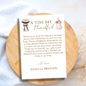 Elegant Espresso Martini & Baby Bottle Baby Shower Dankeskarte