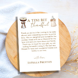 Elegant Espresso Martini & Baby Bottle Baby Shower Dankeskarte