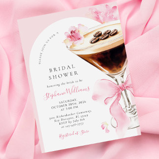 Elegant Espresso Martini Bridal Shower Invitation Einladung