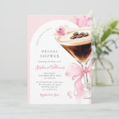 Elegant Espresso Martini Bridal Shower Invitation Einladung (Stehend Vorderseite)