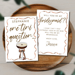 Elegant Espresso Martini Bridesmaid Vorschlagkarte