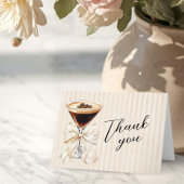 Elegant Espresso Martini Folded Thank You Card Dankeskarte