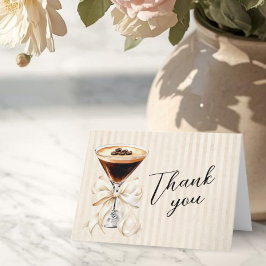 Elegant Espresso Martini Folded Thank You Card Dankeskarte