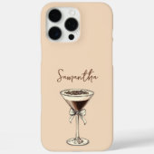 Elegant Espresso Martini Script Personalisierter N Case-Mate iPhone Hülle (Rückseite)