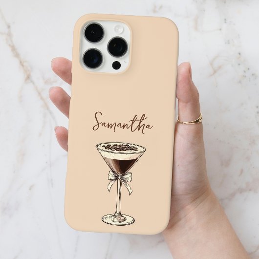 Elegant Espresso Martini Script Personalisierter N Case-Mate iPhone Hülle